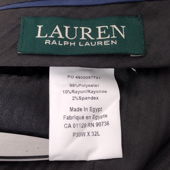 NWT Lauren Ralph Lauren Black Classic Stretch Tailored Fit Dress Pants Sz30W×32L - Picture 4 of 15